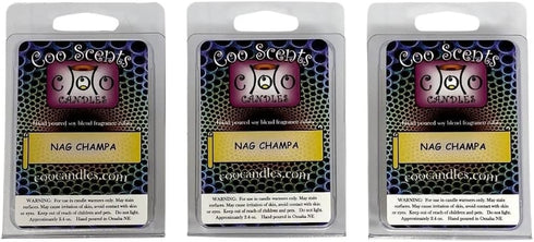 3 Pack Soy Blend Coo Candles Wickless Candle Bar Wax Melts - Nag Champa (3)...
