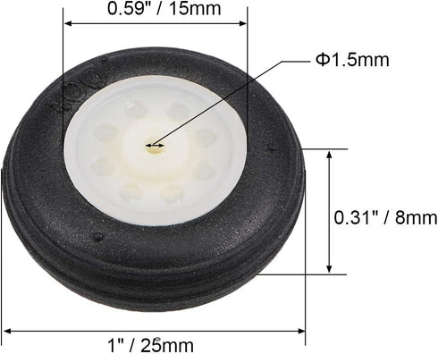 uxcell Tire and Wheel Sets for RC Car Airplane,PU Sponge Tire with Plastic Hub,1"...