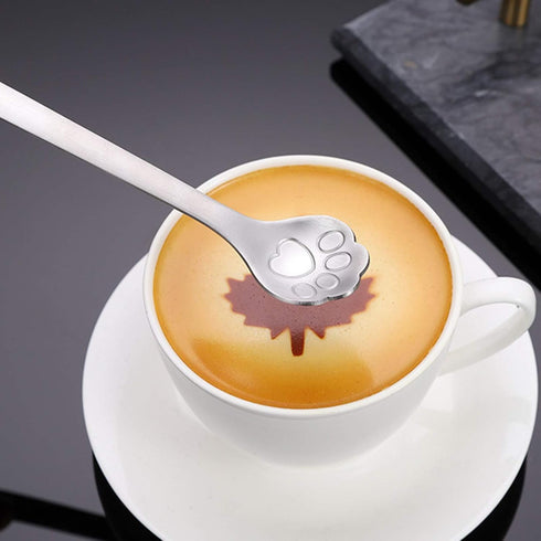 Maydahui 6PCS Cat Paw Spoon Hollow Out Coffee Spoons 5.8 inch 18/10?304 ?Stainless Steel Teaspoon for Dessert Ice-cream Stirring Home Kitchen Rest...