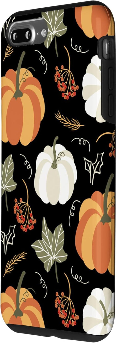 iPhone 7 Plus/8 Plus Autumn falling leaves and pumpkin spice harvest happy fall Case...