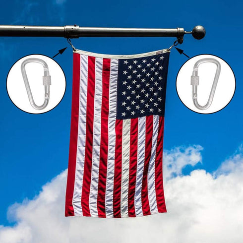 foxany Flags Snaps Hook, Aluminum Flags Pole Clips, Flags Hardware, Accessory for Backpack/Key Ring/Flags/Dog Leash (4 Pcs)...