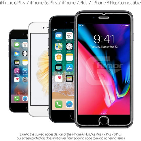 2 Pack Screen Protector for iPhone 8 Plus, 7 Plus, 6s Plus and 6 Plus - Tempered Glass Screen Saver, Phone Case Friendly, Lifetime Replacement, Pr...