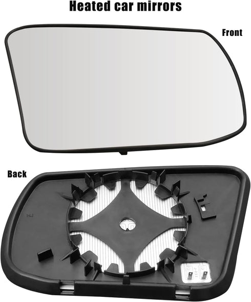 Passenger Side Heated Mirror Glass with Rear Holder Fit for Nissan Altima Sentra 2013 2014 2015 2016 2017 2018, Right Side Rear View Mirror Glass ...