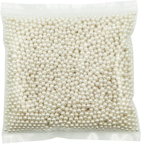 3800pcs 5mm Ivory Polished ABS Undrilled Art Faux Pearls for Vase Fillers, No Hole Imitation Round Pearl Beads for Home Decoration...