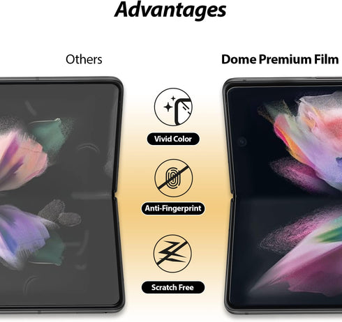 DOME GLASS Whitestone GEN Film Screen Protector for Samsung Galaxy Z Fold 3 (2021) Anti-Bubble HD Clear Hard Coated PET Film Screen Guard...