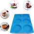 6-Cavity Large Cake Molds Silicone Round Disc Resin Coaster Mold Non-Stick Baking Molds, Mousse Cake Pan, French Dessert, Candy, Soap (Blue)...