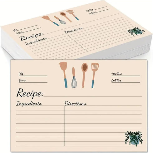 Premium Recipe Cards for Bridal Showers and Weddings 4x6in Blank Cards, Dividers with Lines Index Cards Easy Write Cardstock (100 Pcs)...