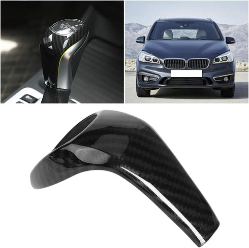 Qiilu Carbon Fiber Gear Shift Knob Cover Sticker Head Trim for X1 F48 2 Series F46 2015-2018...