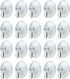 20Pcs Clear Suction Cups with Hooks PVC Plastic Transparent Sucker Hanger Industrial Hooks for Daily Home Decoration and Organization,Storage and ...