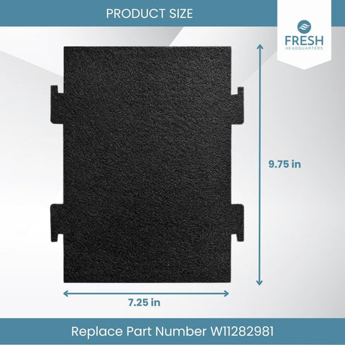 2-Pack Notched Activated Carbon Charcoal Microwave Hood Filters - 9.75" x 7.25" Microwave Hood Filters - Compatible with Whirlpool OTR Models and ...
