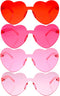 4 Pieces Heart Shaped Sunglasses for Women Men Christmas Valentine's Day Frameless Glasses...