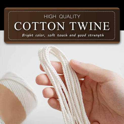 SMART&CASUAL 600 Feet 2mm Cotton Butcher Twine String Soft Food Safe for Cooking Craft Baker Kitchen Meat Turkey Sausage Roasting Gift Wrapping Ga...