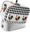 Toaster Dust Cover with Pockets, Rooster Summer Farm Style Black White Buffalo Plaid Soft Washable 2 Slice Toaster Cover, Dust-proof Cover for Sma...