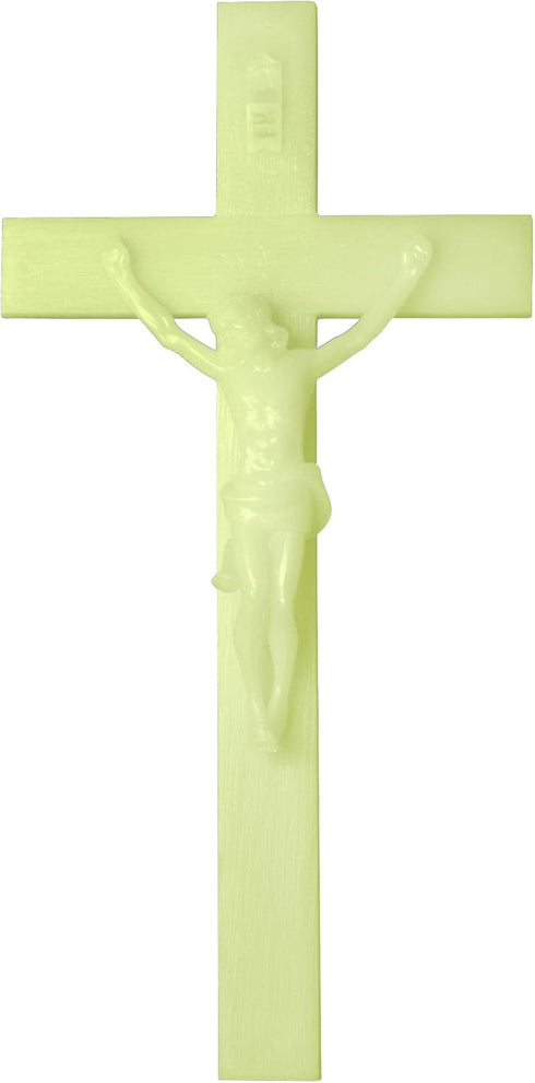 Luminous Catholic Wall Crucifix - Glows in The Dark! (12" x 6")...