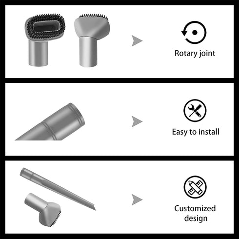 3 Packs Upholstery Tool,Crevice Tool and Dust Brush Compatible with Shark Navigator Lift-Away Vacuum Cleaner Models NV350, NV351, NV352, NV355, NV...