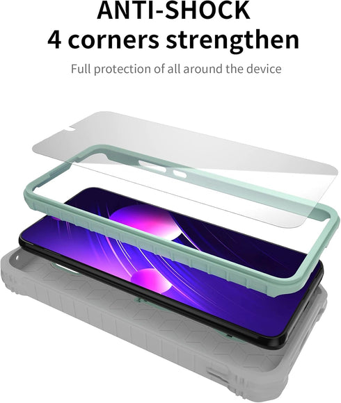 DUOPAL for Motorola Moto G Play 2021 Case, Military Grade Protection Shockproof Case with Tempered Glass HD Screen Protector and Kickstand Compati...