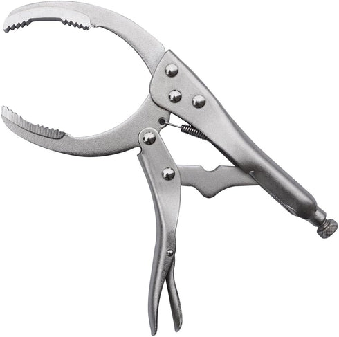 Locking Grip Oil Filter Wrench, 9.5in/240mm, Chrome Vanadium Steel Jaws...