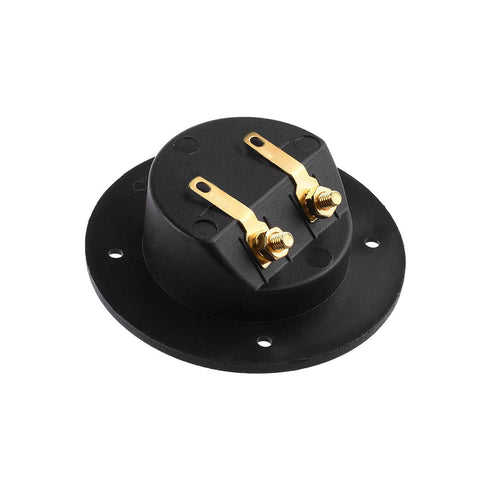 3-'' Double Binding Round Gold Plate Push Spring Loaded Jacks Connector Speaker Box Terminal Cup (Black - 2pcs), (B-S)...