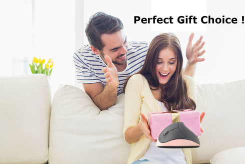 Wireless Mouse Pink Left Handed Mouse Ergonomic Vertical Left Hand 6 buttons USB Optical Ergo Carpal Tunnel Cordless Lightweight Small Mice for PC...