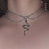 Vintage Snake Pendant Necklace Gothic Snake Chain Necklace Punk Layered Snake Choker Necklace Adjustable snake necklace Jewelry for Women and Girl...