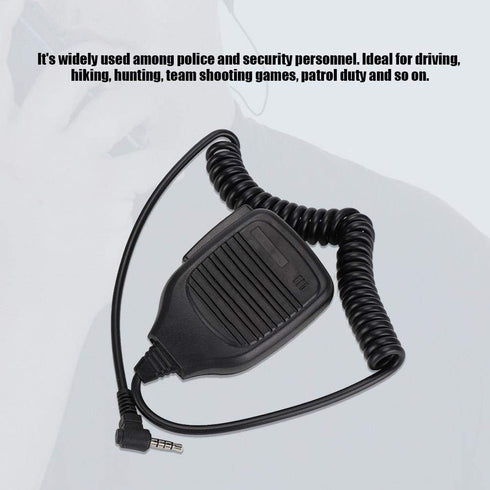 Handheld Speaker Mic,3.5mm Walkie Talkie Shoulder Speaker Microphone with PU Wire for/Yaesu,TwoWay Radio Mic Speaker for Police,Security Personnel...