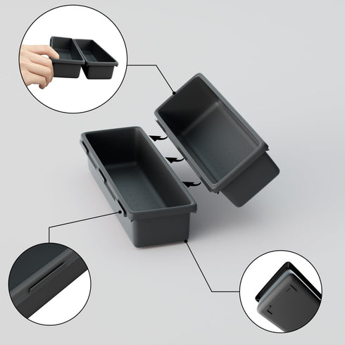Interlocking Drawer Organizer Bins, Durable Plastic, Various Sizes for Custom Layout Design, Great for Desk Drawer, Tool Box or Garage Organizatio...
