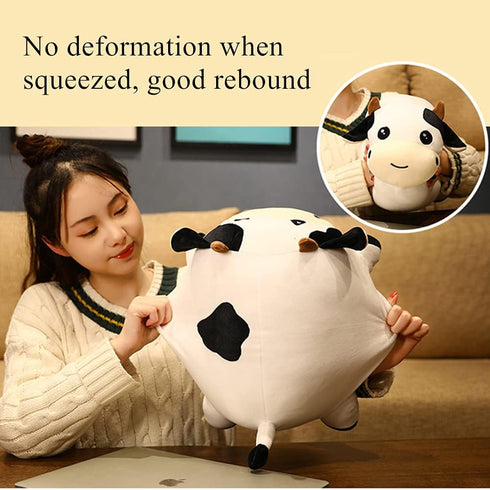 WUYU Cow Plush Pillow, Adorable Stuffed Animal Plush Toy, Soft Cow Hugging Pillow for Kids Boys Girls (Squinting,13.7in)...