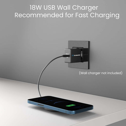 Techsmarter 15W Wireless Charger Pad with Suction Cups. Compatible with iPhone 14, 13, 12, 11, XS, X, XR, Samsung S23, S22, S21, S20, S10, S9, Not...