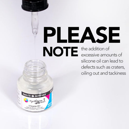 Daler Rowney System3 29.5ml Silicone Oil for Acrylic Pouring Fluid Acrylic Medium - Multiuse Silicone Oil for Cell Effects - Liquid Silicone for A...