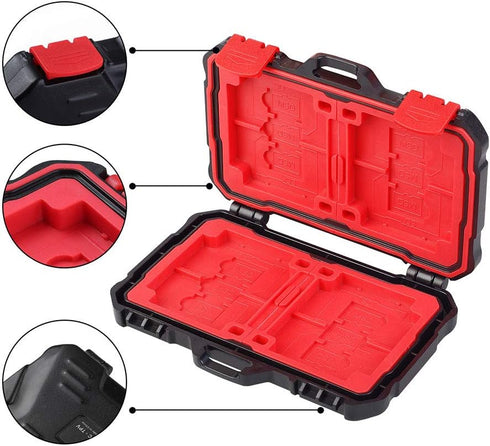 LYNCA Memory Card Case Holder, Memory Card Hard Protector Case Professional Water-Resistant Anti-Shock Compact Camera Card Storage Box for 8 SD Ca...