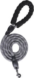 PETANK Rope Dog Leash 4 FT with Comfortable Padded Handle and Highly Reflective Threads for Small Medium Dogs (Gray, 4FT*2/5")...
