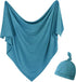 Newborn Swaddle Blanket with Hat Set Baby Swaddle Set Hospital Receiving Blankets for Girls Boys(Teal)...