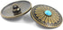 Bezelry 8 Pieces Diamond Flower Assembled with Artificial Turquoise Metal Shank Buttons. 33mm(1-5/16 inch) (Antique Brass)...