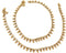Gold Plated Dainty Simple Everyday Wear Chain Teardrop Bell Payal Anklet Pair For Women - Beach Party Gift...