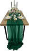 EHLDekol 10ft Chiffon Table Runners 27x120 inches Romantic Sheer Wedding Table Runner Top Table Bridal Party Decoration (Emerald Green?10ft)...