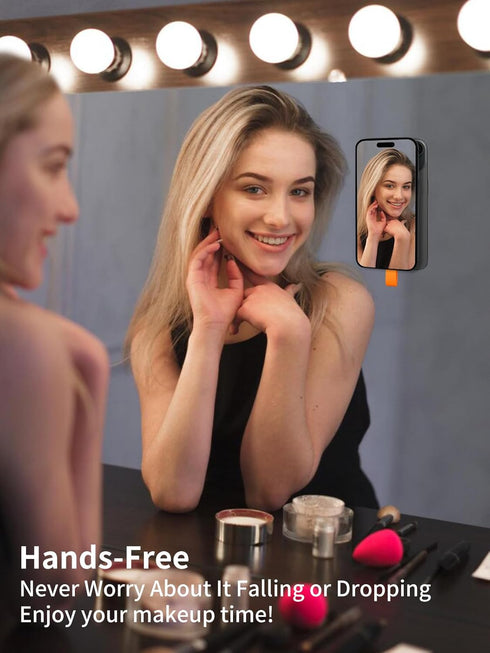 Magnetic Suction Cup Phone Mount, Silicone Suction Phone Case Grip Holder for MagSafe, Hands-Free Mirror Shower Phone Holder Mount for TikTok Crea...