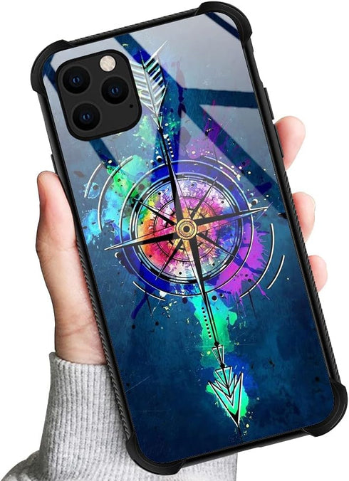 DJSOK Compatible with iPhone 13 Pro Max Case?Design Pattern Back Bumper Anti Scratch Reinforced Corners Soft TPU Caver,Cases for Men Women-Compass...