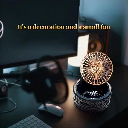 Rechargeable Mini Tire Fan, 3-Mode Portable Cute Toy Fan, Summer Indoor Desktop Fan As A Small Gift for Friends, Creative Wheel Small Fan....