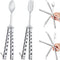 2 Pcs Butterfly Fork and Spoon Set, Tactical Butterfly Spoon Folding Stainless Steel Butterfly Fork for Travel Camping Hunting BBQ Kitchen(Silver)...