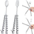 2 Pcs Butterfly Fork and Spoon Set, Tactical Butterfly Spoon Folding Stainless Steel Butterfly Fork for Travel Camping Hunting BBQ Kitchen(Silver)...