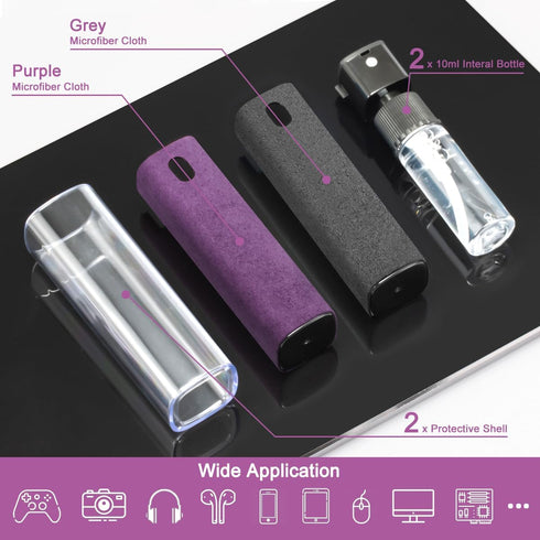2Pcs Laptop Screen Monitor Cleaner Spray, walrfid Portable Phone Touchscreen and Car Screen Cleaning Kit for Cell Phones, Tablet, PC, Computer, iP...