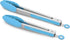 Set of 2 Kitchen Tongs, Premium Stainless Steel Locking 9-Inch & 12-Inch Silicone Grilling Barbeque Cooking Food Tong, Blue...