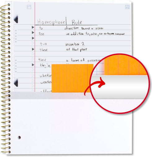Five Star Spiral Notebook, 1 Subject, Wide Ruled Paper, 10-1/2" x 8", 80 Sheets, Glow, 1 Count (930020F)...