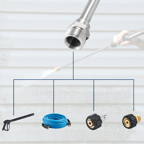 Pressure Washer Extension Wand, Stainless Steel Lance 1/4 Inch Quick Connect to M22, Extension Wand Replacement for Power Washer, 17 Inch...