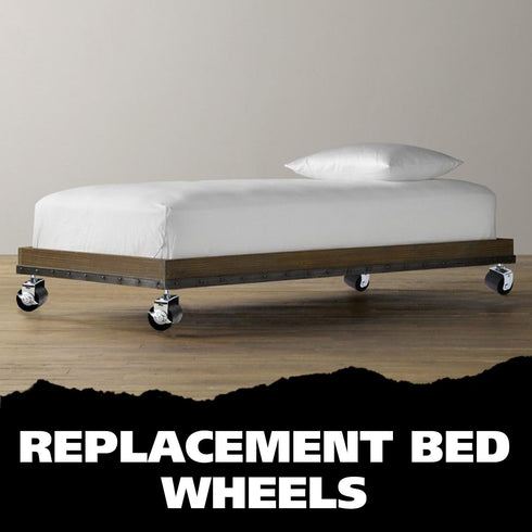 King's Brand Heavy Duty Caster Wheels for Bed Frame ~Set of 4~ (2 Locking & 2 None Locking)...