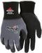 MCR Safety Gloves N96790XL Ninja BNF 15 Gauge Work Gloves, Nylon/Spandex Shell with NFT Coated Palm & Fingertips, Black/Grey, XL...