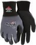 MCR Safety Gloves N96790XL Ninja BNF 15 Gauge Work Gloves, Nylon/Spandex Shell with NFT Coated Palm & Fingertips, Black/Grey, XL...