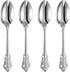 KEAWELL Luxury 7" Tea Spoon, Set of 4, 18/10 Stainless Steel, Sturdy Dessert Spoon, Gorgeous Design with Exceptional Mirror Polished Finish (Silve...
