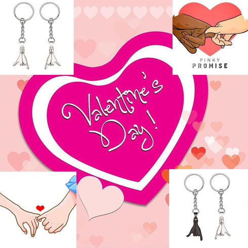 2Pcs Pinky Promise Keychain for Couple Matching BFF Best Friend Girlfriend Boyfriend Love Valentines Day Jewellery...