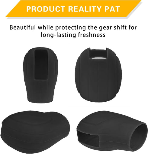 2 PCS Silicone Gear Lever Protectors, Opening-Style Car Shift Covers, Automobile Interior Decoration Replacements, Universal for Most Cars, SUVs a...